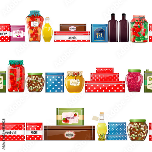 seamless border with preserve food
