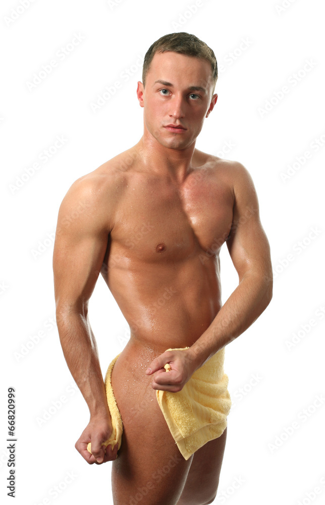 Wet Muscular Man