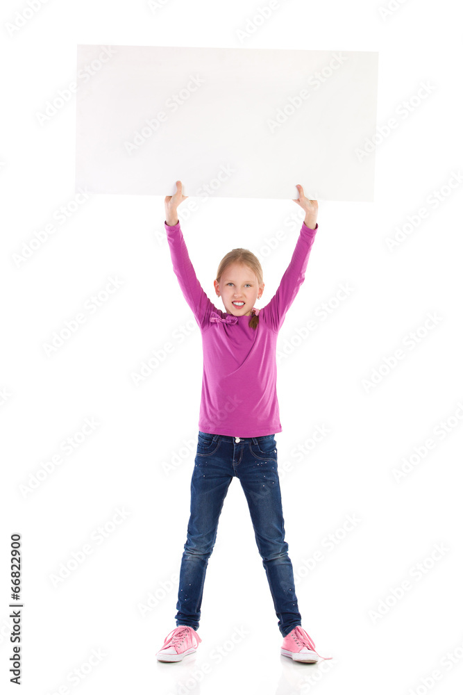 Write your message on a blank placard Write your message on a blank placard