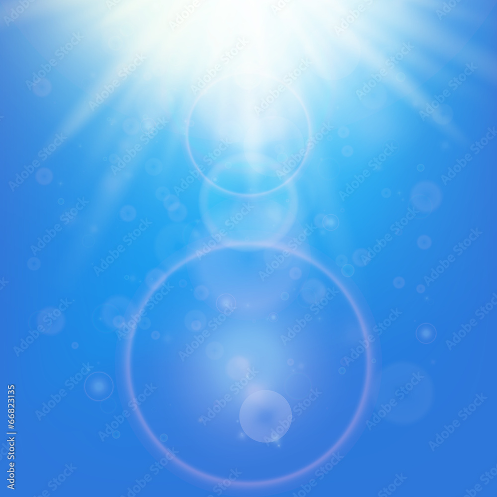 Sun with lens flare template