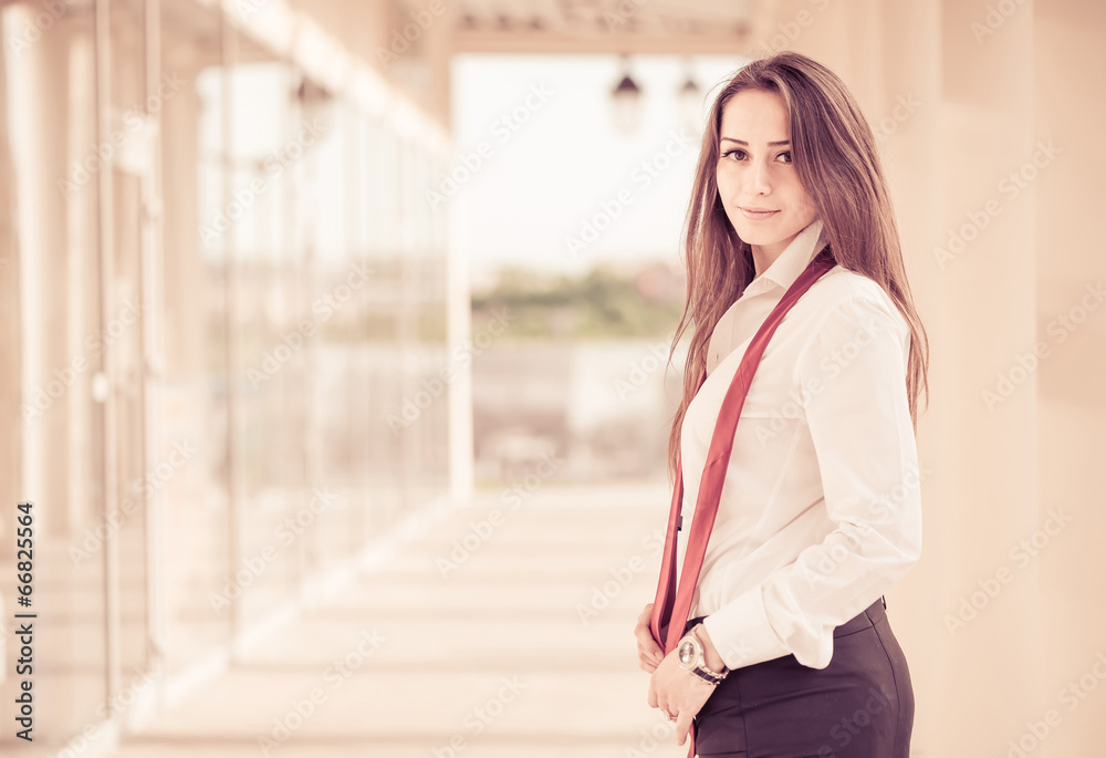 young woman in office clothes at city center young woman in office clothes at city center