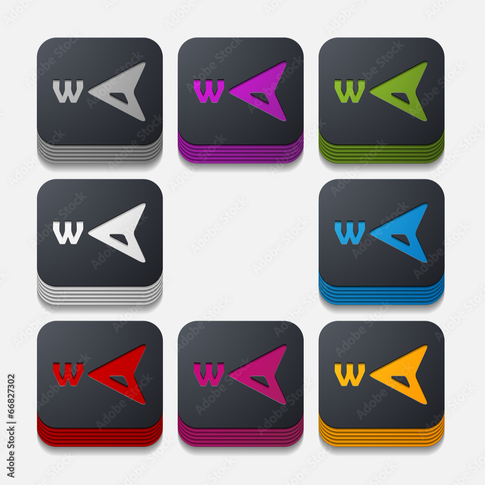square button: compass square button: compass