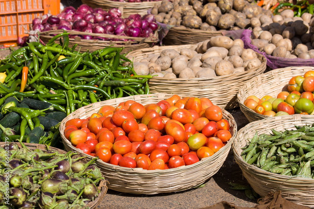 Vegetables on market in India
