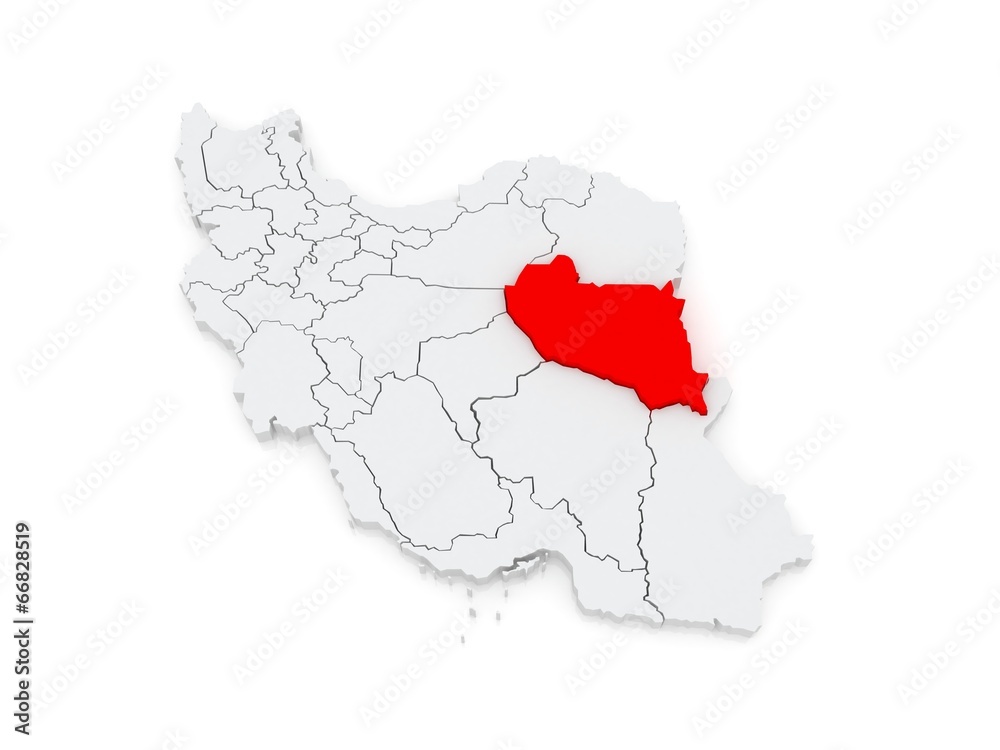 Map of South Khorasan. Iran.