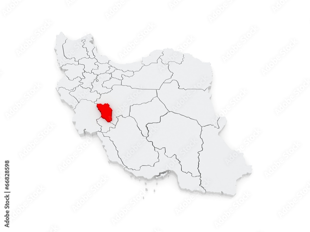 Map of Chaharmahal and Bakhtiari. Iran. Map of Chaharmahal and Bakhtiari. Iran.