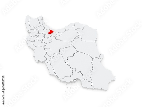 Map of Alborz. Iran.