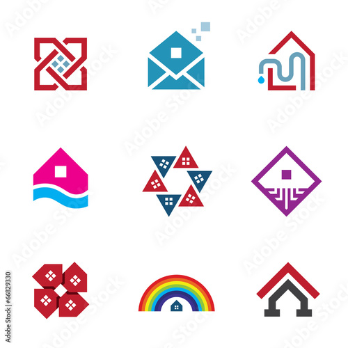 Real estate great building house construction abstract logo icon