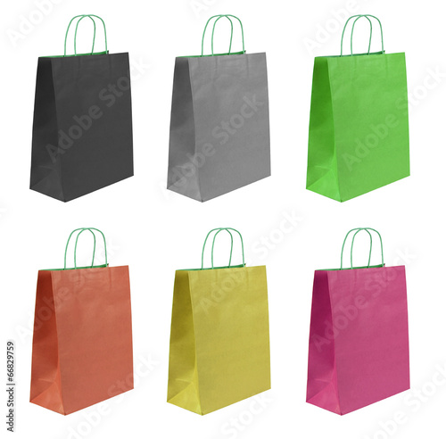 Shopping bags set isolated on white background.