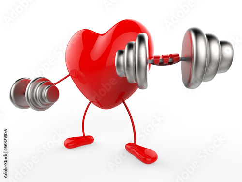 Weights Heart Shows Working Out And Active