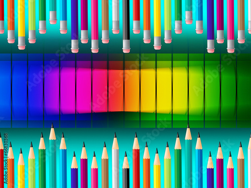 Color Pencils Indicates Colorful Schooling And Tutoring