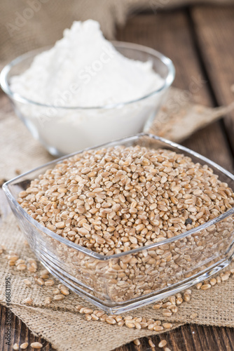 Wheat Grains with flour