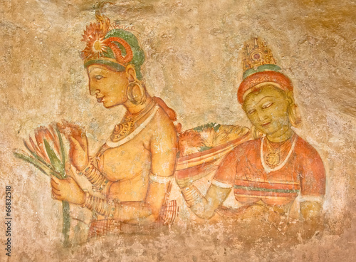 5th Century Sigiriya Rock Paintings