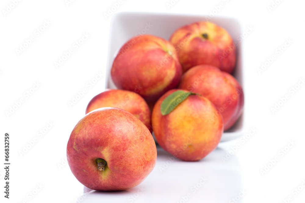 Nectarine friut on white isolated background Nectarine friut on white isolated background