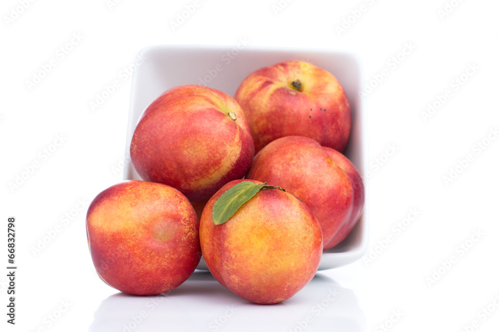 Nectarine friut on white isolated background Nectarine friut on white isolated background