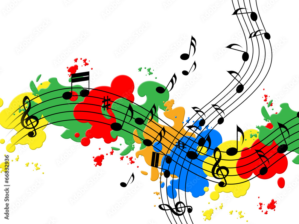 Splat Paint Represents Musical Note And Audio