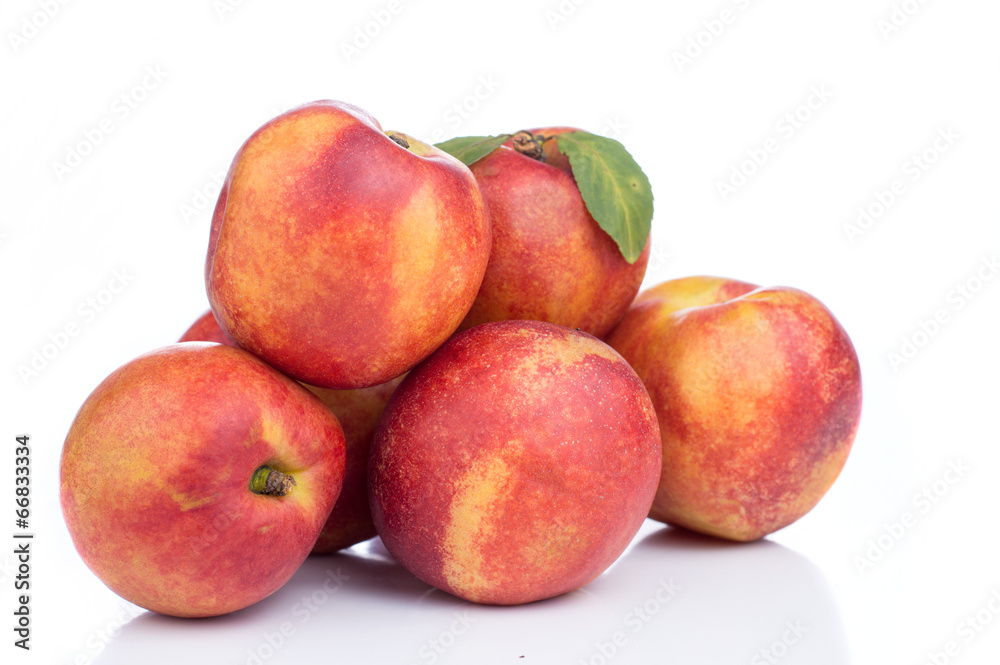 Nectarine friut on white isolated background Nectarine friut on white isolated background