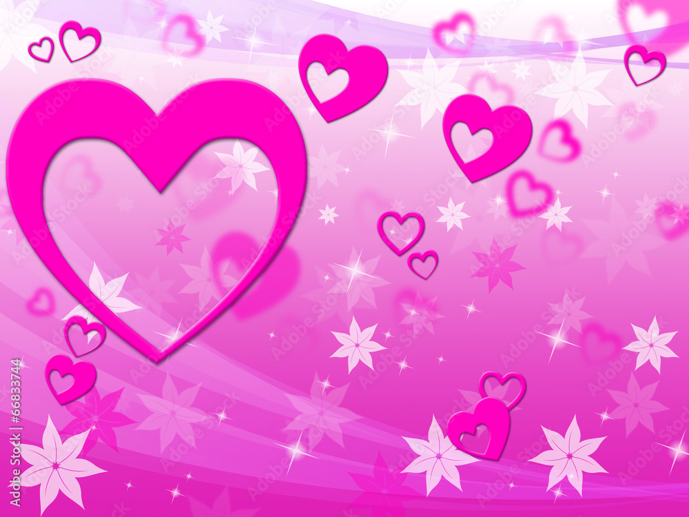 Hearts Background Indicates Valentine's Day And Abstract