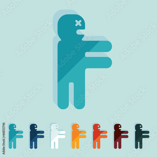 Flat design: zombie