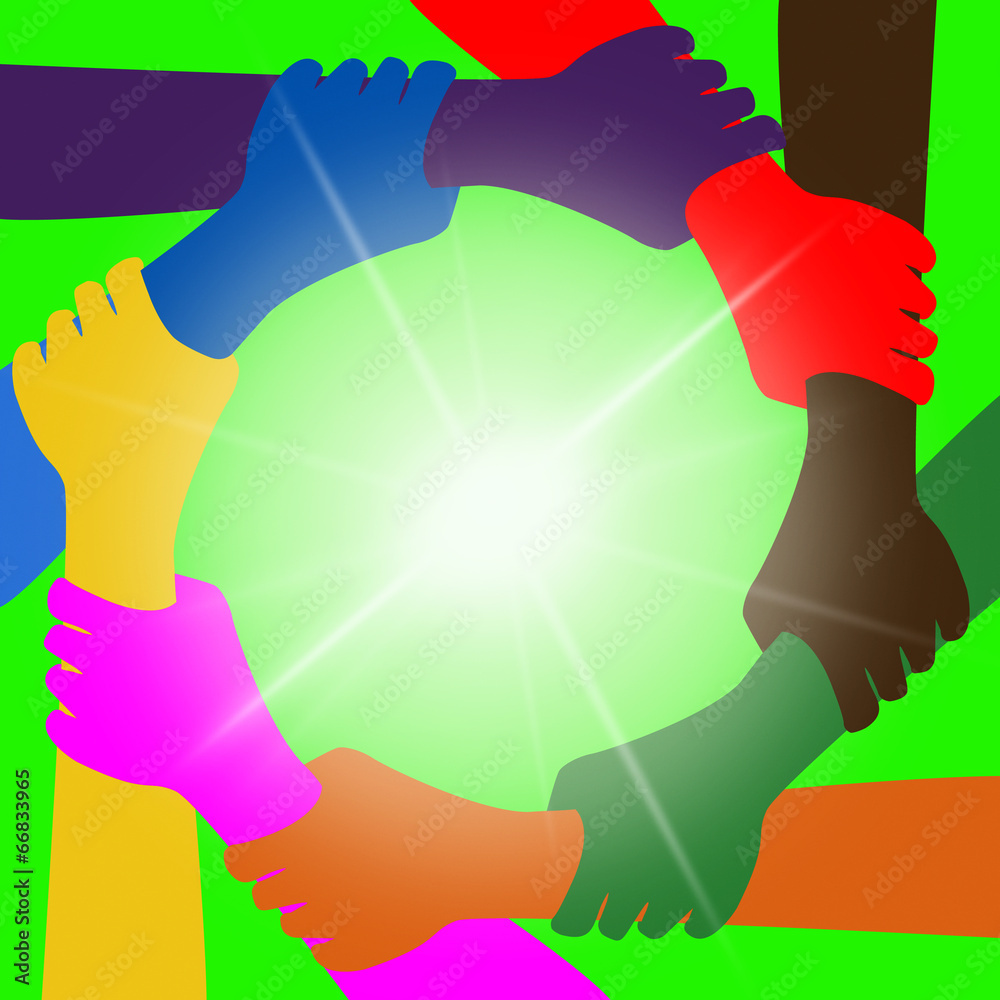 Holding Hands Means Globalization Unity And Globally Stock Illustration ...