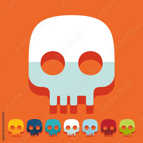 Flat design: skull