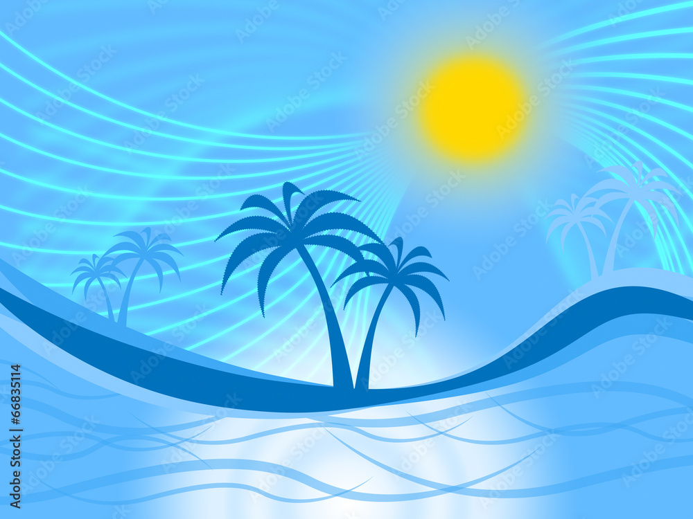 Palm Tree Indicates Tropical Climate And Coastline