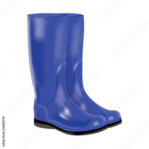 rubber boots on white background.