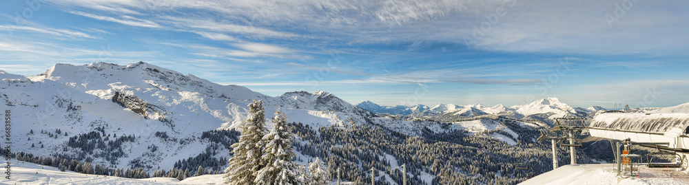 Alpine ski resort panorama