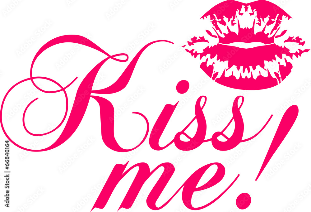 Cool Kiss Me Logo Design Stock Illustration