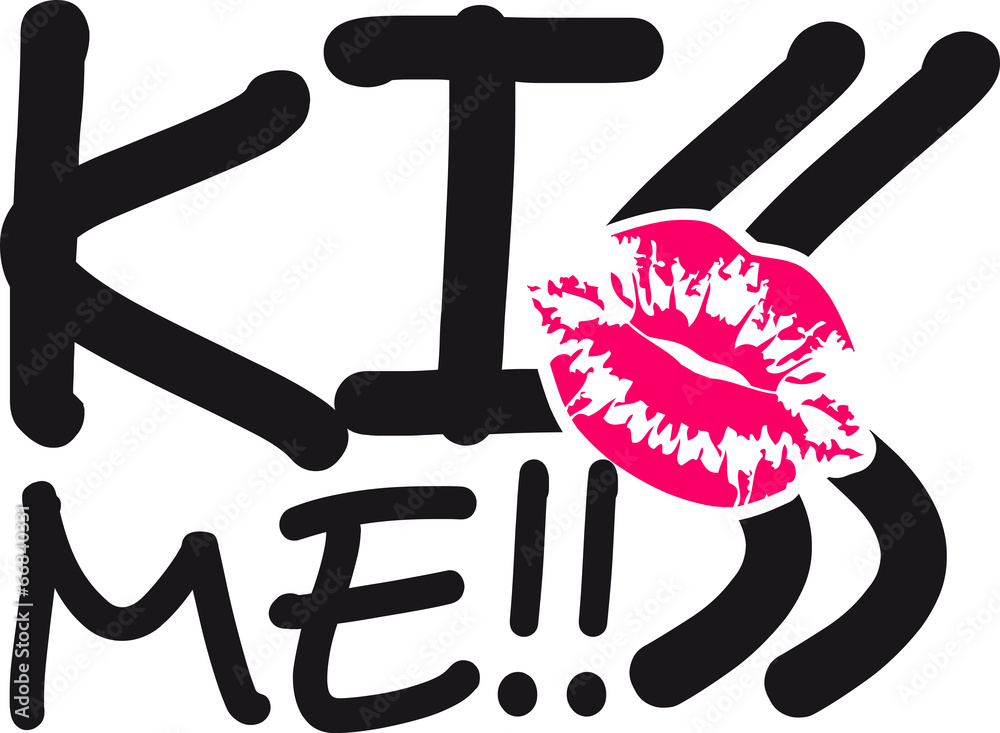Cool Kiss Me Girl Kiss Mouth Design Stock Illustration Adobe Stock