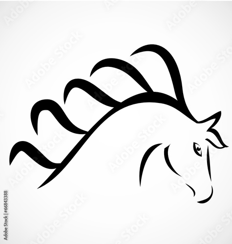 Head horse beautiful animal logo vector