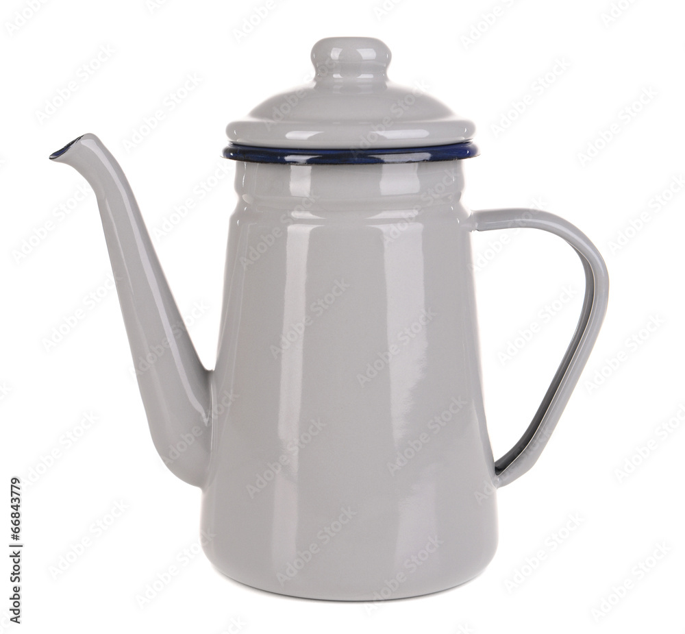 Fototapeta premium Gray teapot isolated on white