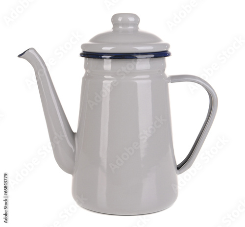 Gray teapot isolated on white