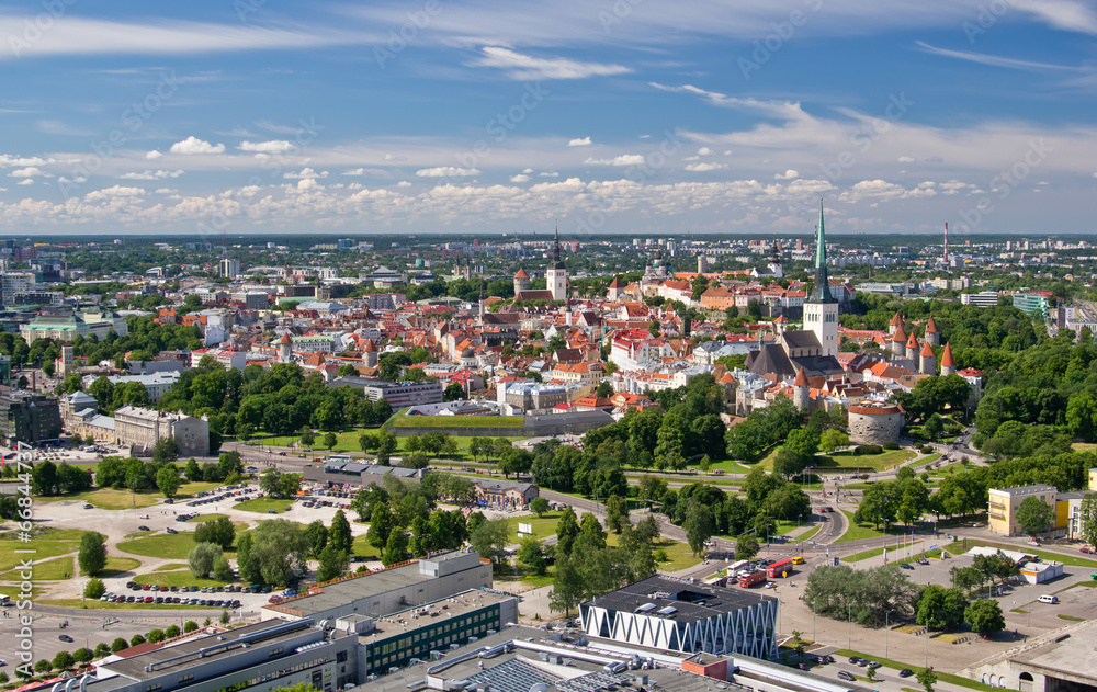 Bird's-eye view of old city of Tallinn