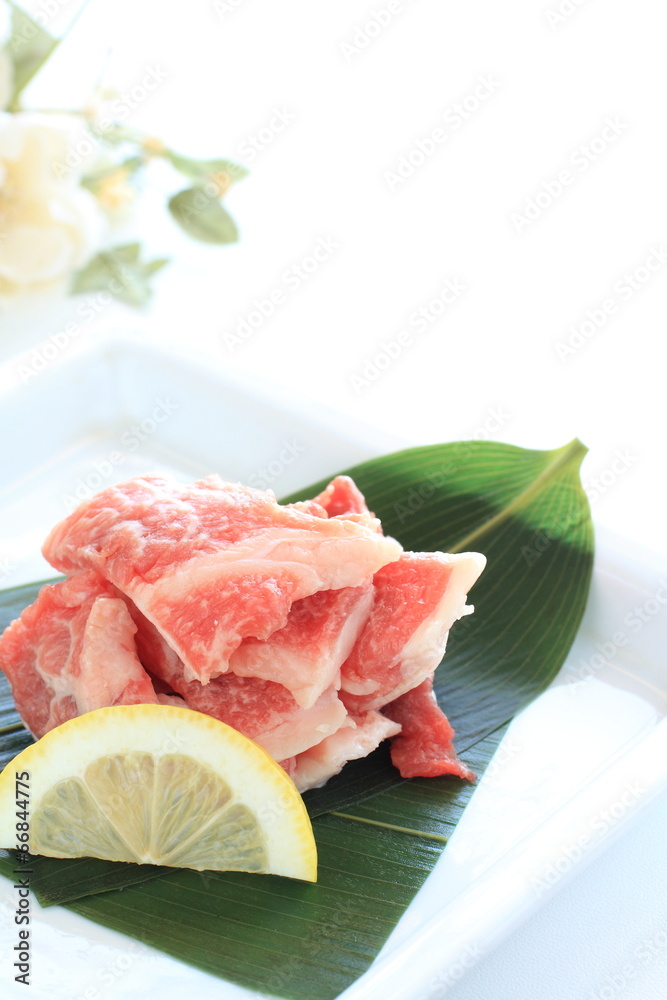 Korean food, beef tensionand lemon Korean food, beef tensionand lemon