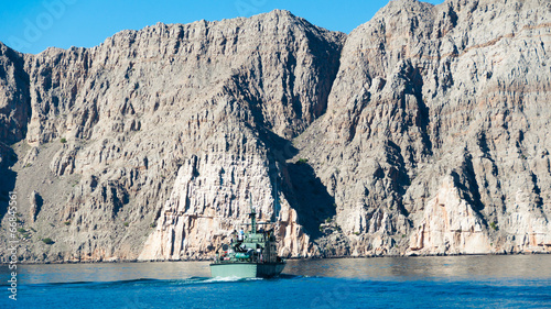 Army petrol boat in Musandam peninsula, Oman photo