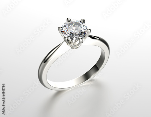 Golden Engagement Ring with Diamond or moissanite. Jewelry backg