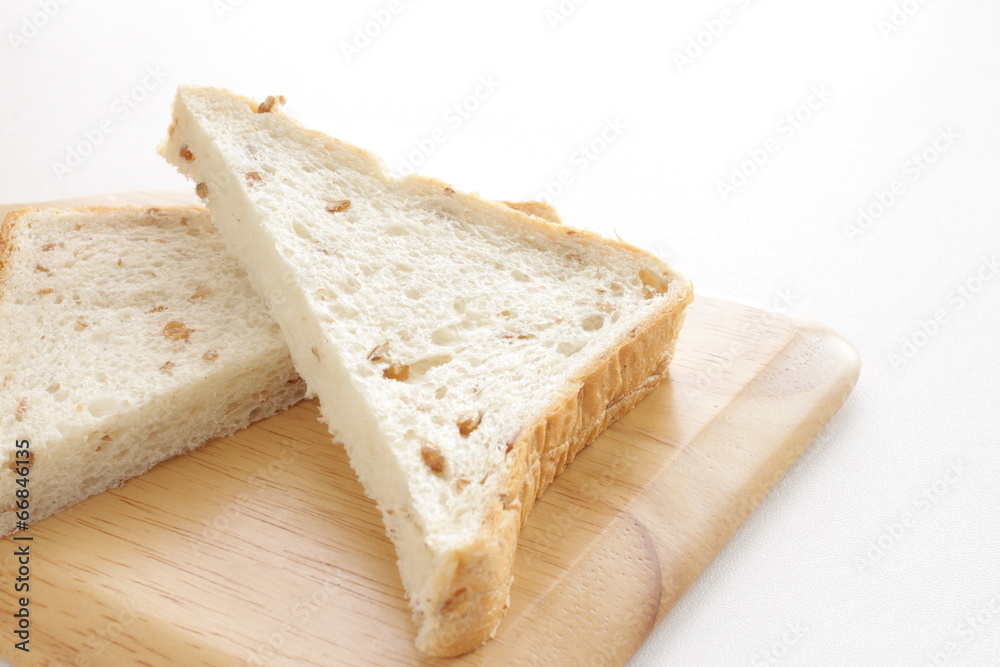Rye bread cut in half