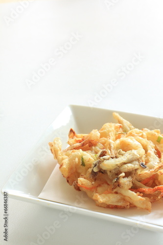 Japanese food, mushroom and Ginkgo tempura for autumn food image