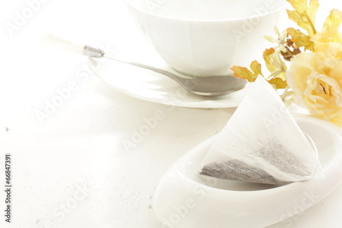  Triangle tea pack on white  background