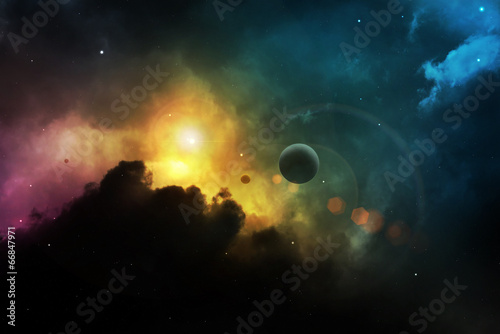 Plakat planeta spirala wszechświat słońce
