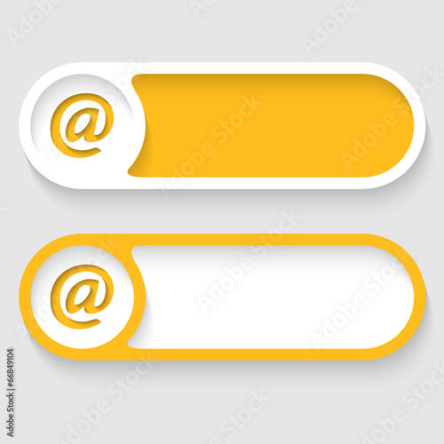 set of two vector abstract buttons with email symbol