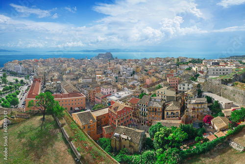 Panoramic view of Corfu town