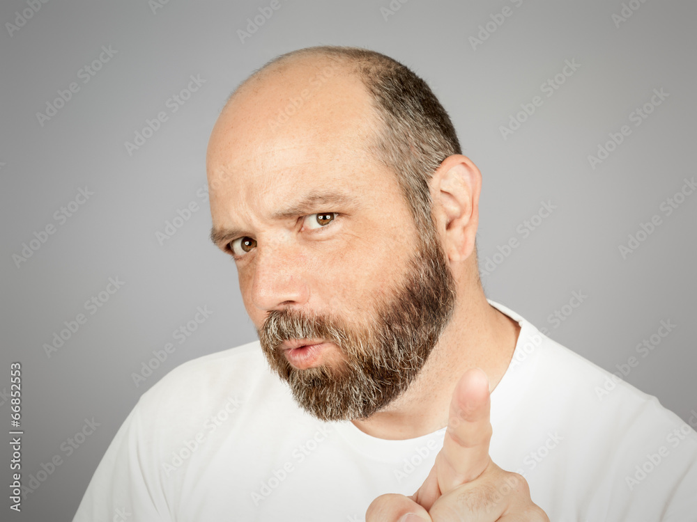 Fototapeta premium bearded man pointing