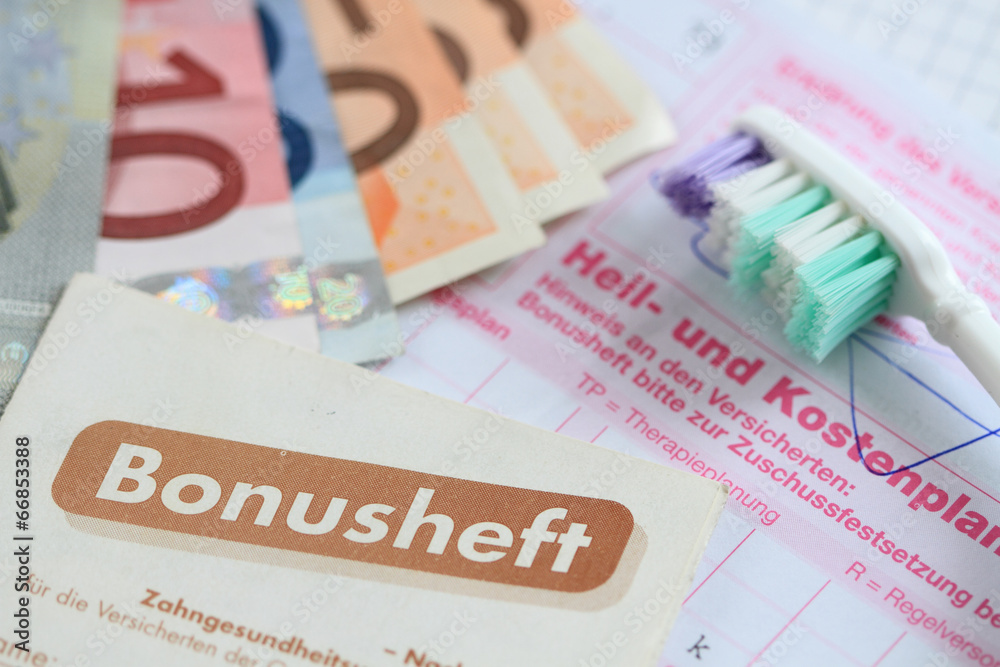 Obraz premium Heil- und Kostenplan mit Bonusheft