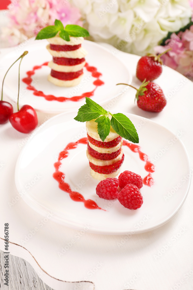 Fresh strawberry with banana Fresh strawberry with banana
