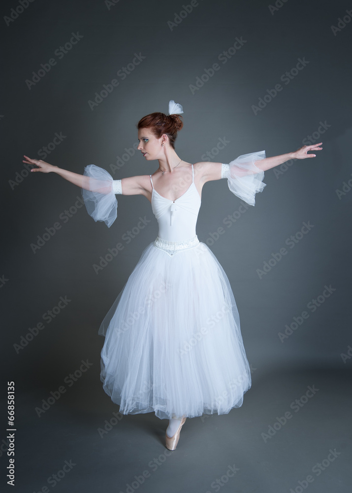 Fototapeta premium ballerina on a grey background