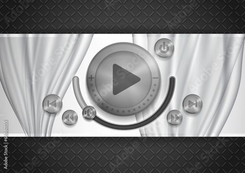 Abstract Technology App Icon With Music Button