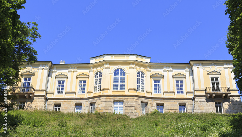 The Palace Facade  of Czartoryski family in Pulawy, Poland