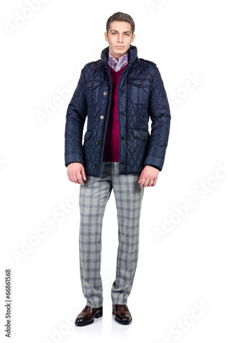 Man in fashion look isolated on white