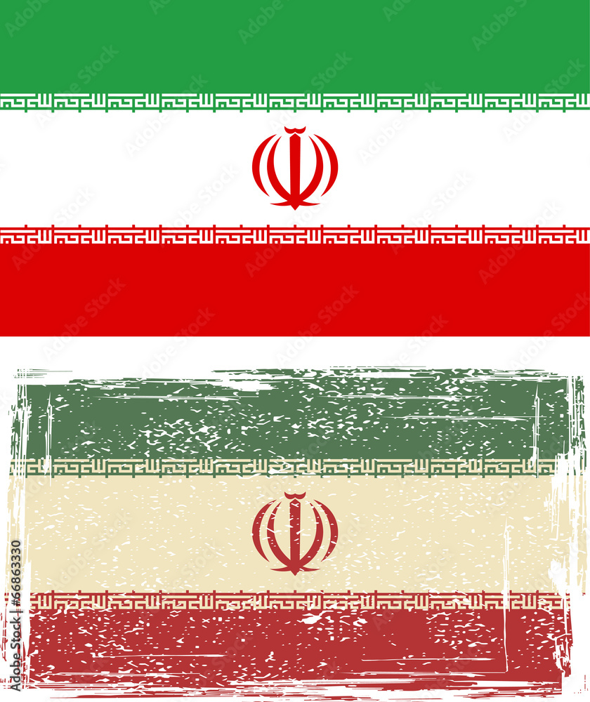 Iranian grunge flag. Vector illustration